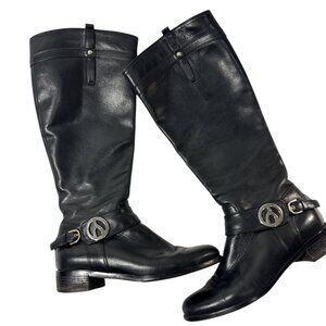 Browns Italian Leather High Knee Riding Boots 37 6.5 Quiet Luxury Preppy Fall